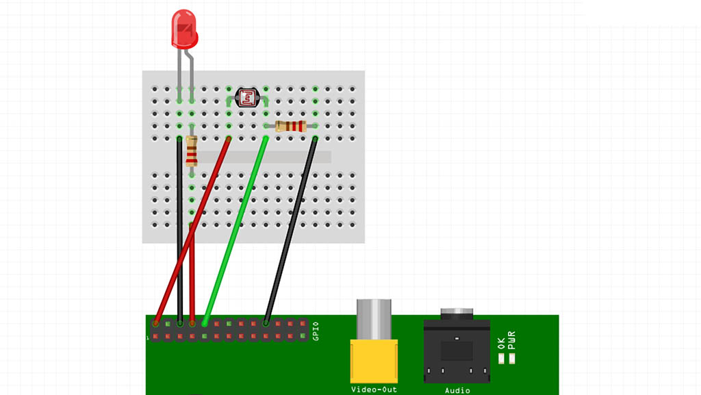 Raspberry PI LDR circuit